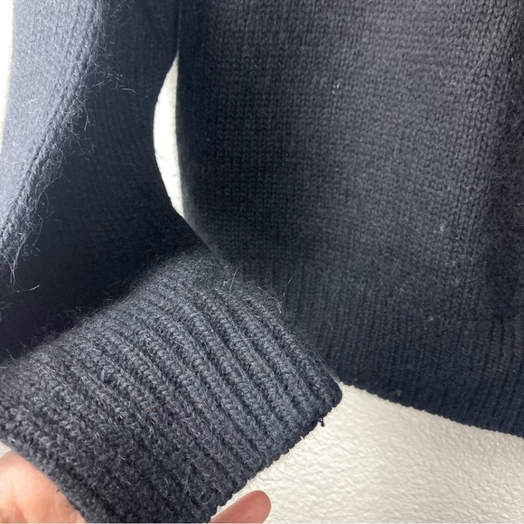 Vintage Pierre Cardin Silk Beaded Sweater Black L Rabbit Hair Shoulder Pads - Picture 12 of 14